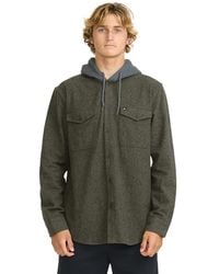 Quiksilver - Delton Herringbone Hooded Flannel Shirt - Lyst
