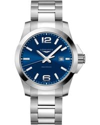 Longines - Conquest Stainless Steel Bracelet Watch 43mm L37604966 - Lyst