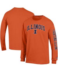 Champion - Illinois Fighting Illini Arch Over Logo 2-hit Long Sleeve T-shirt - Lyst