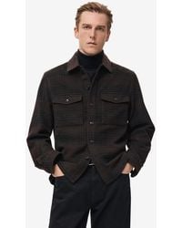 Mango - Check Wool-blend Overshirt - Lyst