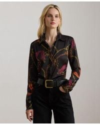 Ralph Lauren - Classic Fit Belting Print Satin Shirt P Xs Xxl - Lyst