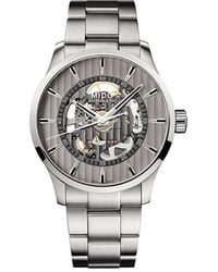 MIDO - Swiss Automatic Multifort Skeleton Vertigo Stainless Steel Bracelet Watch 42mm - Lyst