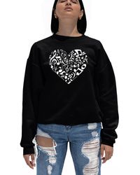 LA Pop Art - Crewneck Word Art Heart Notes Sweatshirt Top - Lyst