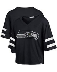 '47 - Seattle Seahawks Premier Scout Cropped V-neck T-shirt - Lyst