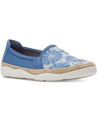 Clarks - Elaina Harbor Embroidered Jute-trimmed Flats - Lyst