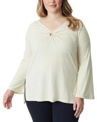 Jessica Simpson - Plus Size Jasleen Keyhole Bell-sleeve Ribbed Tunic Top - Lyst