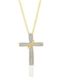 Macy's - Diamond Accent 0.005 Ct. T. W. Cross Pendant - Lyst