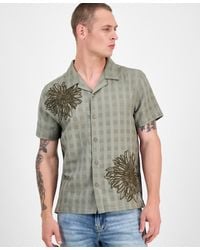 Guess - Conrad Regular-fit Embroidered Mesh Check Button-down Shirt - Lyst