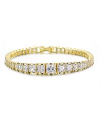 Genevive Jewelry - Sterling Silver Shimmering Clear Cubic Zirconia Tennis Bracelet - Lyst