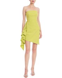 Badgley Mischka - Asymmetric Draped Strapless Mini Dress - Lyst