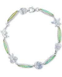 Macy's - Lab-created Opal Nautical Theme Link Bracelet - Lyst