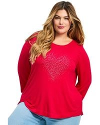 Avenue - Plus Size Love Heart Top - Lyst