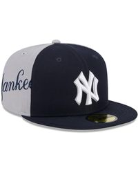 KTZ - Navy/gray New York Yankees Gameday Sideswipe 59fifty Fitted Hat - Lyst