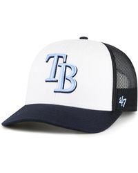 '47 - White/navy Tampa Bay Rays Freshman Trucker Adjustable Hat - Lyst