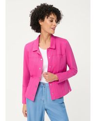 Olsen - Linen Mixed Media Jacket - Lyst