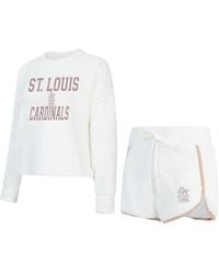 Concepts Sport - 2-piece St. Louis Cardinals Painter Sherpa Long Sleeve Top And Shorts Set - Lyst