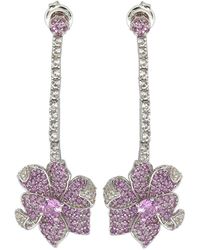 SUZY LEVIAN NEW YORK - Sapphire & Created White Sapphire Flower Petal Drop Dangle Earrings - Lyst
