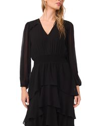 Vince Camuto Yoryu Chiffon Tiered Dress in Green | Lyst