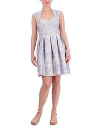 Vince Camuto - Floral-jacquard Sweetheart-neck Fit & Flare Dress - Lyst