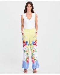 Tahari - Mixed-print Wide-leg Pull-on Pants - Lyst