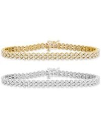 Macy's - Diamond Three Row Tennis Bracelet Collection 3 1 2 Ct. T.w. 5 1 4 Ct. T.w. In 14k White Or 6 1 2 To 9 1 2 - Lyst