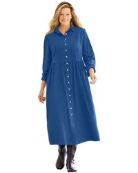 Woman Within - Plus Size Button Front Corduroy Dress - Lyst