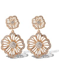 Jessica Simpson - Tone Floral Drop Earrings - Lyst