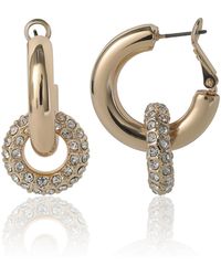 BCBGMAXAZRIA - Pave And Polished -tone Double Hoop Earrings - Lyst