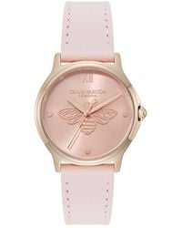 Olivia Burton - Ob Classic Bee Prim Leather Strap Watch - Lyst