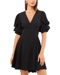 1.STATE - Tiered Bubble Sleeve Dress In Black. Size Xs, Xxs. - Lyst