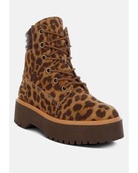 Rag & Co - Ujola High Ankle Print Suede Boots - Lyst
