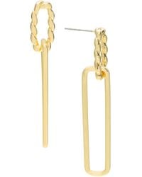 On 34th - Twisted Linear Drop Earrings - Lyst