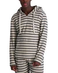 Karl Lagerfeld - Relaxed Fit Long Sleeve Jacquard Striped Hoodie - Lyst