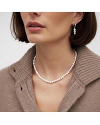 Joey Baby - 18k Silver Plated Freshwater Pearls Necklace For Bride - Lyst