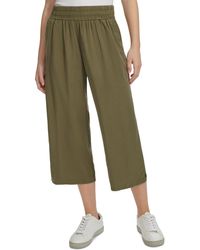 Calvin Klein - Petite Cropped Twill Pull-on Pants - Lyst
