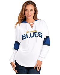 G-III 4Her by Carl Banks - St. Louis Blues Goal Zone Long Sleeve Lace-up Hoodie T-shirt - Lyst