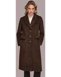 Donna Karan - Single-breasted Stitch Trimmed Coat - Lyst