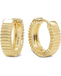 DEVATA - 14k Ribbed Hoop Earrings - Lyst