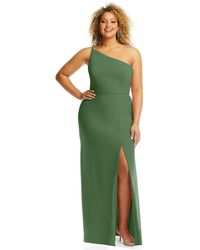 After Six - Plus Size Skinny One-shoulder Trumpet Gown - Lyst
