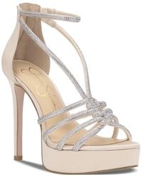 Jessica Simpson - Suvrie Embellished Strappy Platform Sandals - Lyst