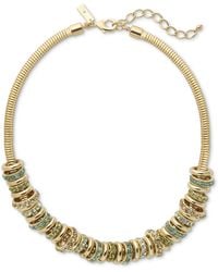 INC International Concepts - Gold-tone Crystal Ring Stacked Necklace - Lyst