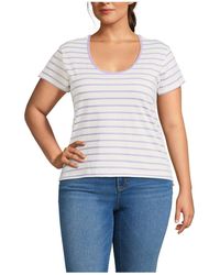 Lands' End - Plus Size Supima Cotton Short Sleeve Scoop Neck Tee - Lyst