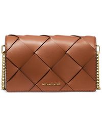 Michael Kors - Michael Jet Set Small Flap Chain Leather Crossbody - Lyst