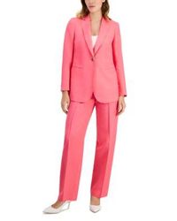 Anne Klein - One Button Notched Collar Jacket High Rise Wide Leg Pants - Lyst