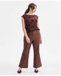 INC International Concepts - I.n.c International Plus Size Faux-leather High-rise Flared Pants - Lyst