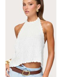 Edikted - Ivey Backless Crochet Halter Top - Lyst
