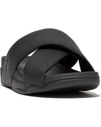 Fitflop - Tumbled-leather Cross Slides - Lyst