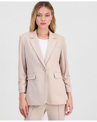 BarIII - Crepe One-button Scrunched-sleeve Jacket - Lyst