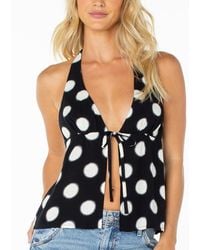 Roxy - Fairweather Halter V-neck Top - Lyst