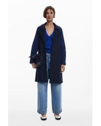 Desigual - Combined Wool Coat - Lyst